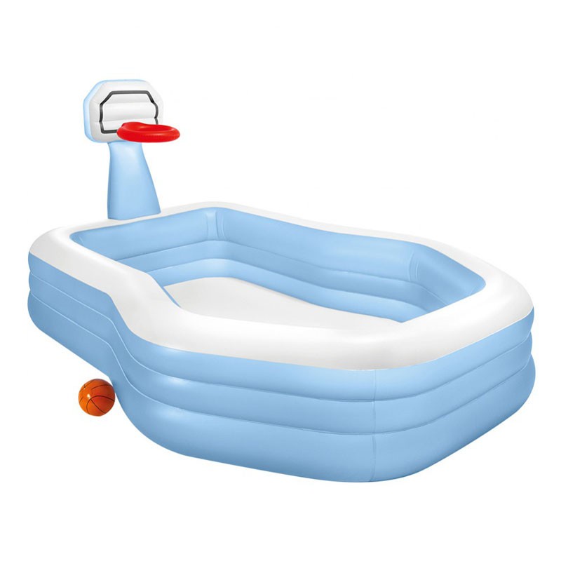 PISCINA INFLABLE CON CANASTA DE BALONCESTO