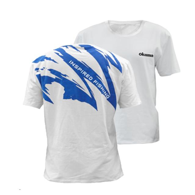 Polo Pesca OKUMA White Cotton Short Sleeve Algodon — imagen 1