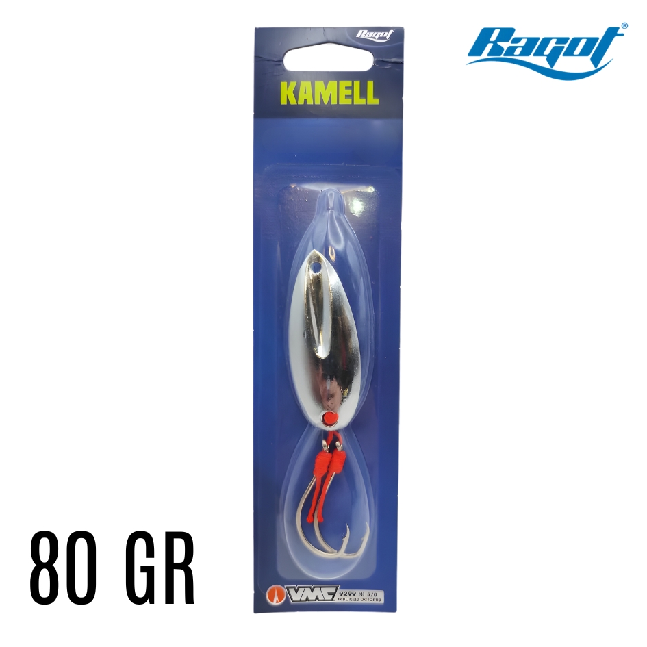 Jig Pesca RAGOT Kamell 80 Natural Plateado 80 Grs — imagen 1